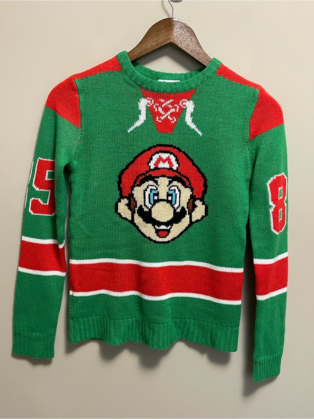 Mario Super Mario Ugly Christmas Sweater Jersey Youth Medium 10-12